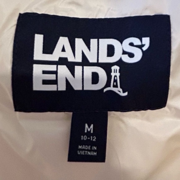 Lands' End Women's Ivory Down Puffer Vest Winter Casual M - Picture 11 of 13